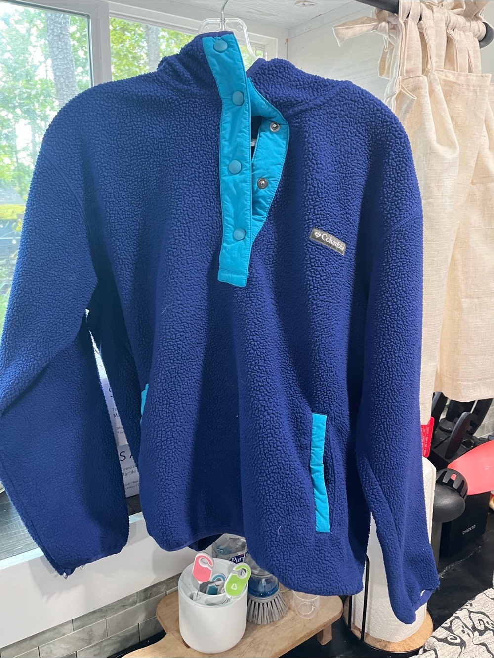 Columbia Navy Blue Fleece Pullover Jacket